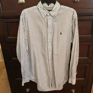 Polo striped blue button up